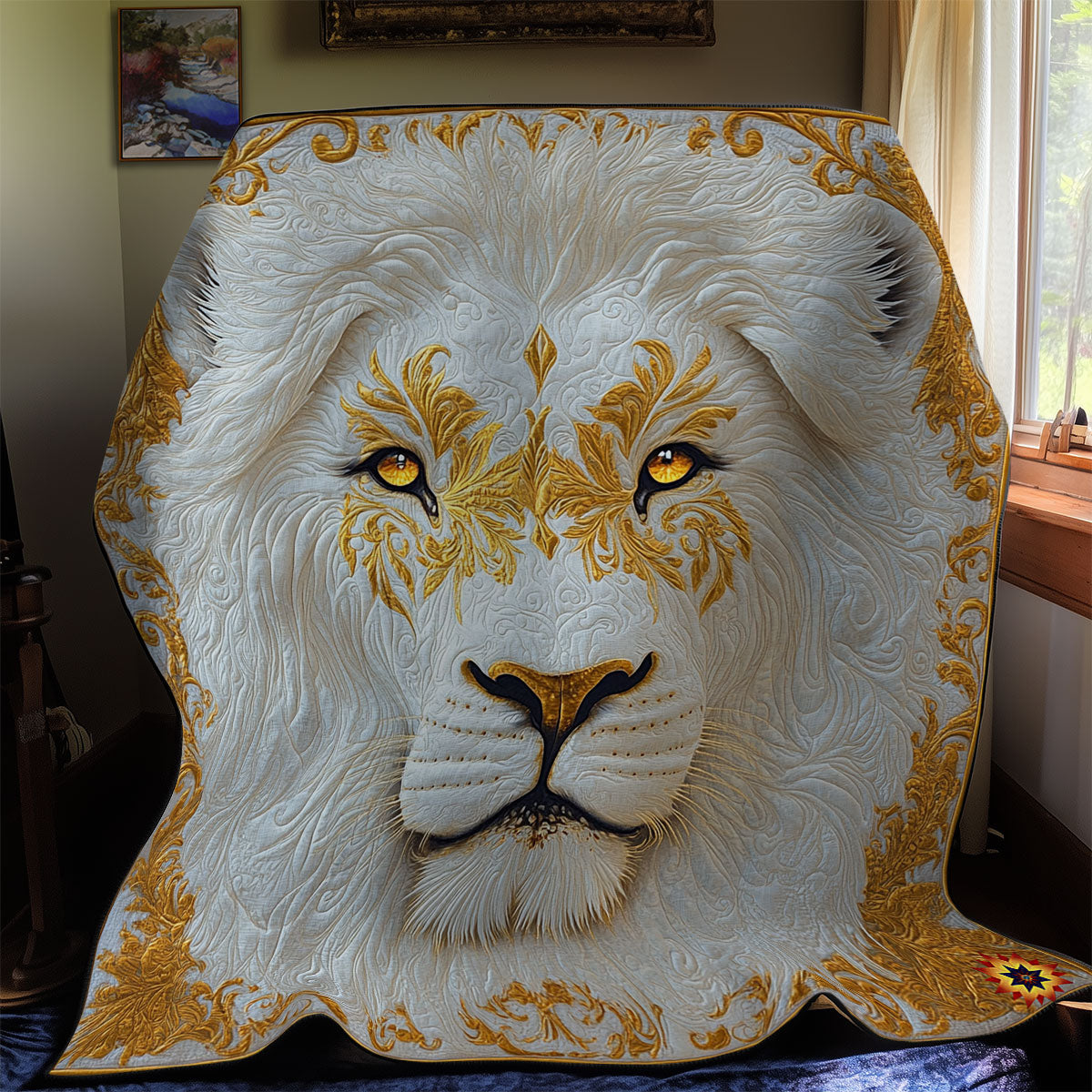 Gold White Lion WY1811047CL Quilt