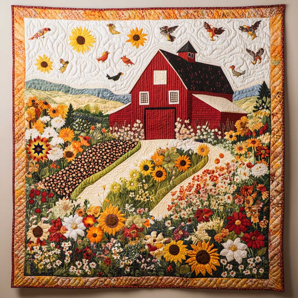 Barn Flower Garden WP0412025CL Quilt
