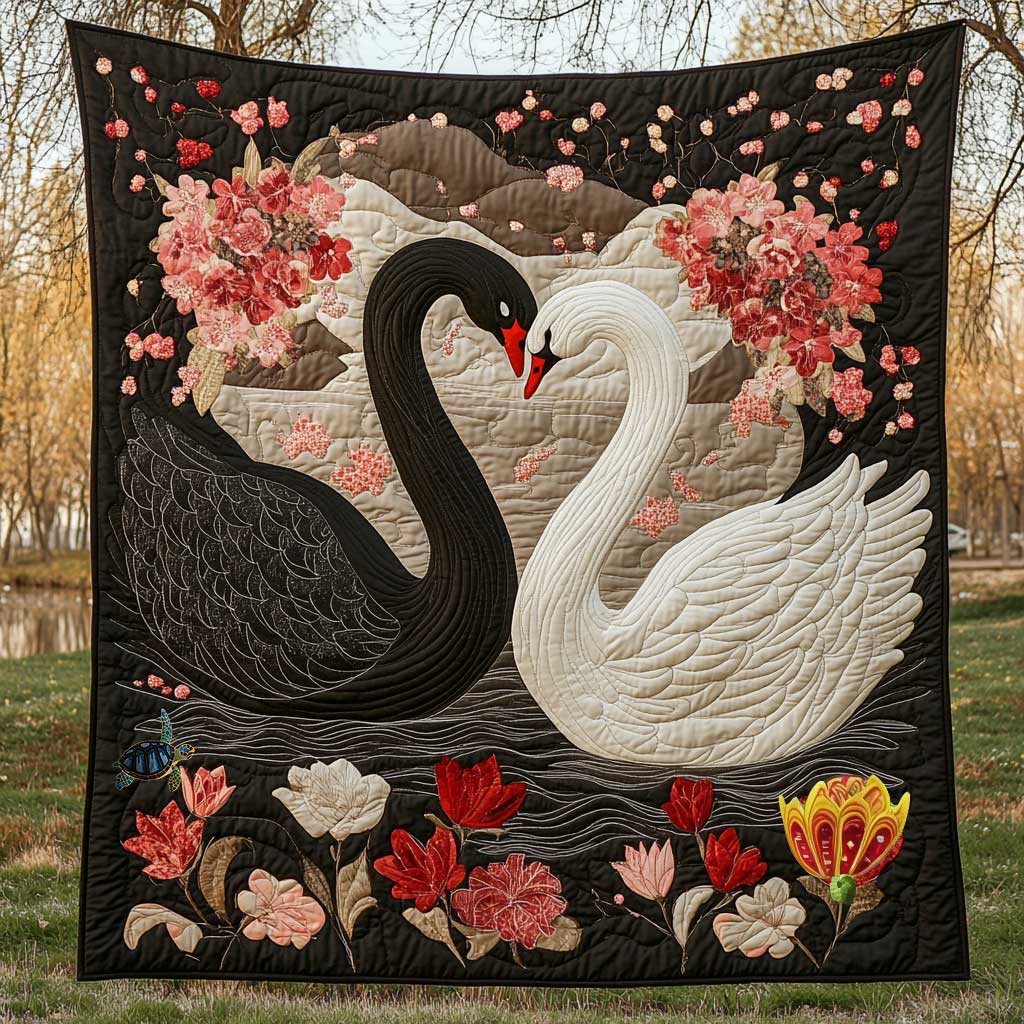 Contrast Couple Swan WP1812009CL Quilt