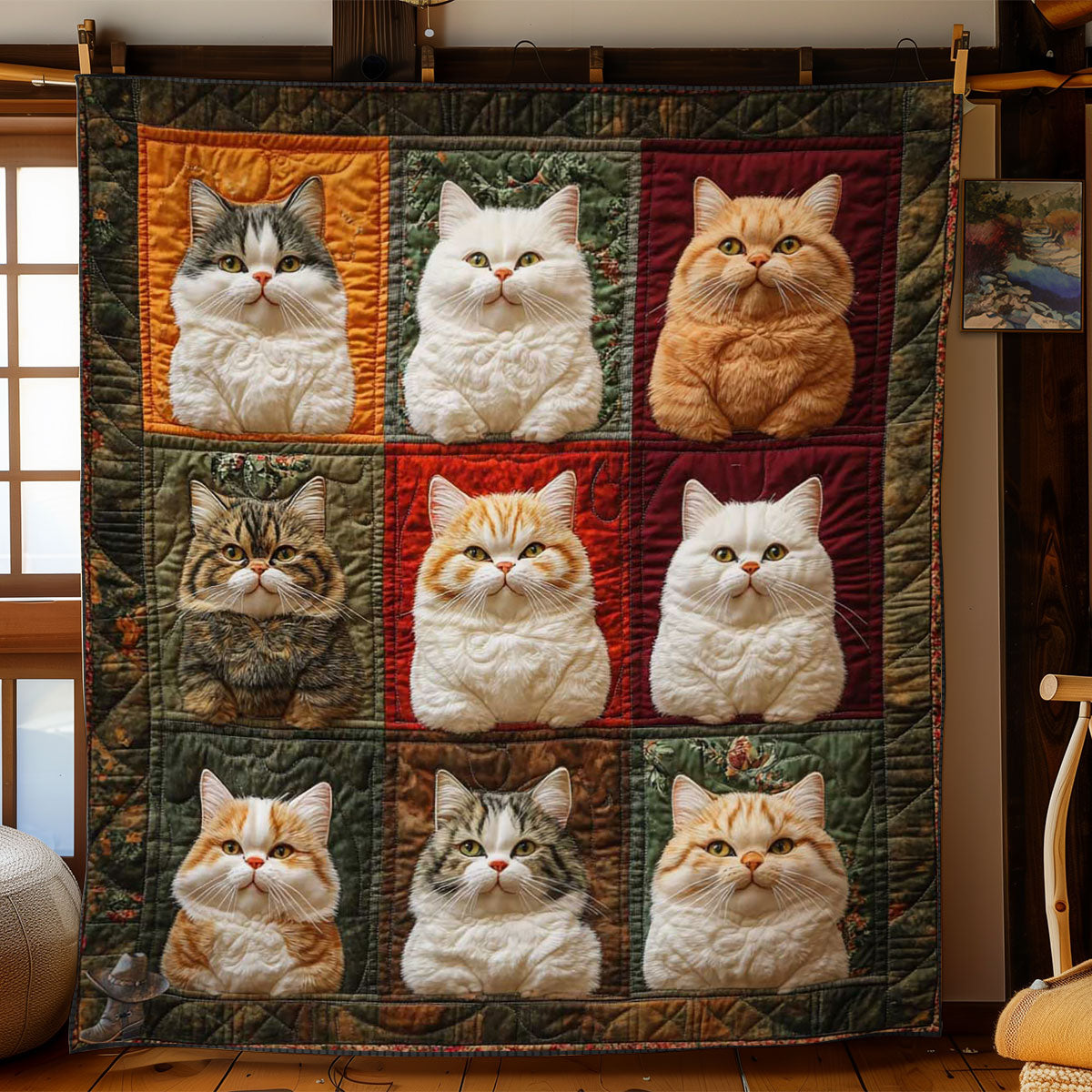 Soft Cat Faces WN2910013CL Quilt