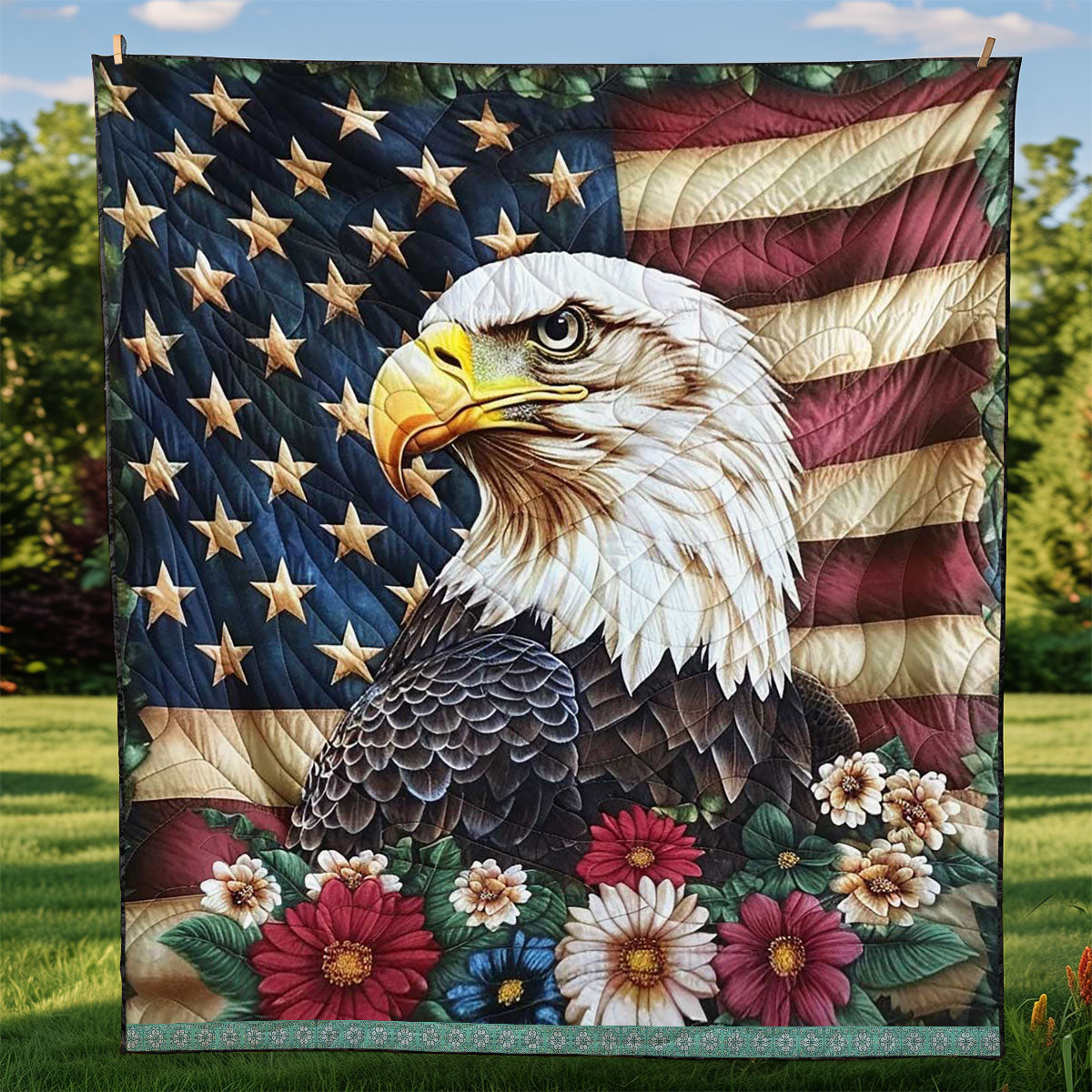 Patriotic Eagle WJ1109011CL Quilt