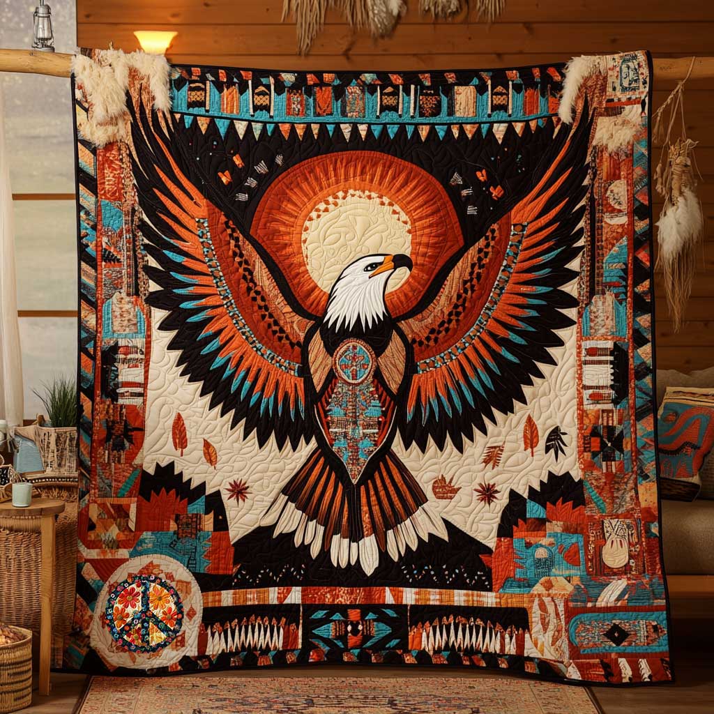 Eagle Rising Sun WN2011063CL Quilt
