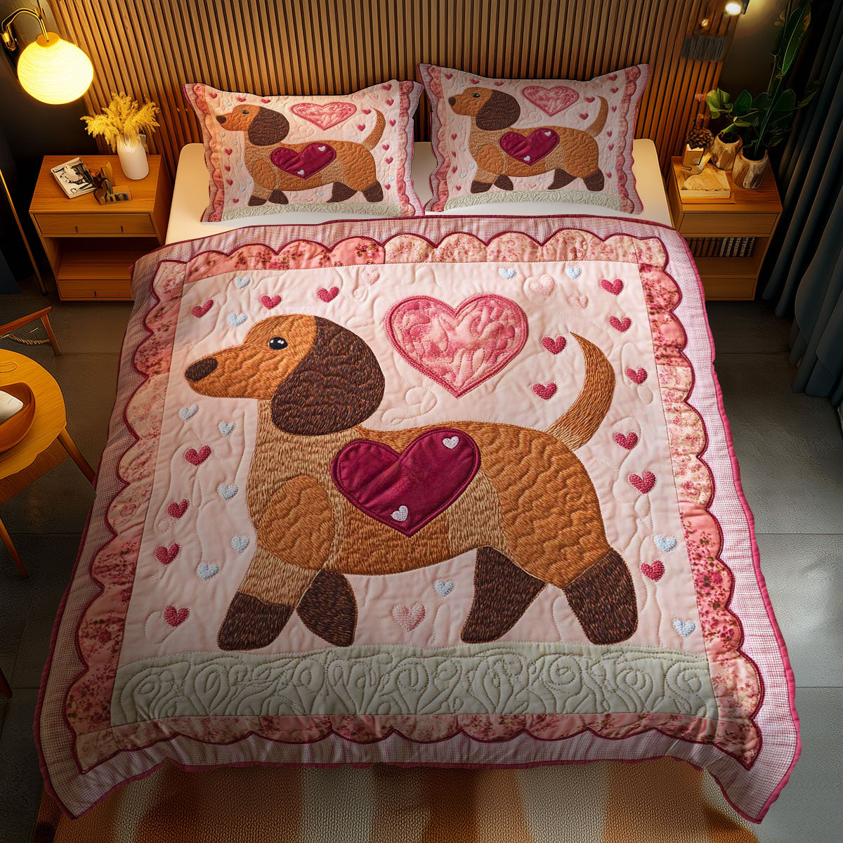 Valentine Dachshund WN3112074CL Duvet Cover Set