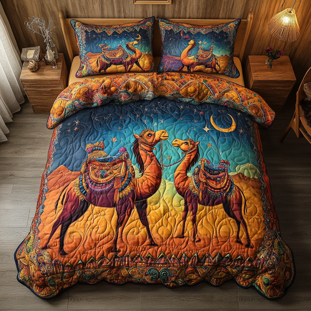 Camel In Night Desert WY0901080CL Duvet Cover Set