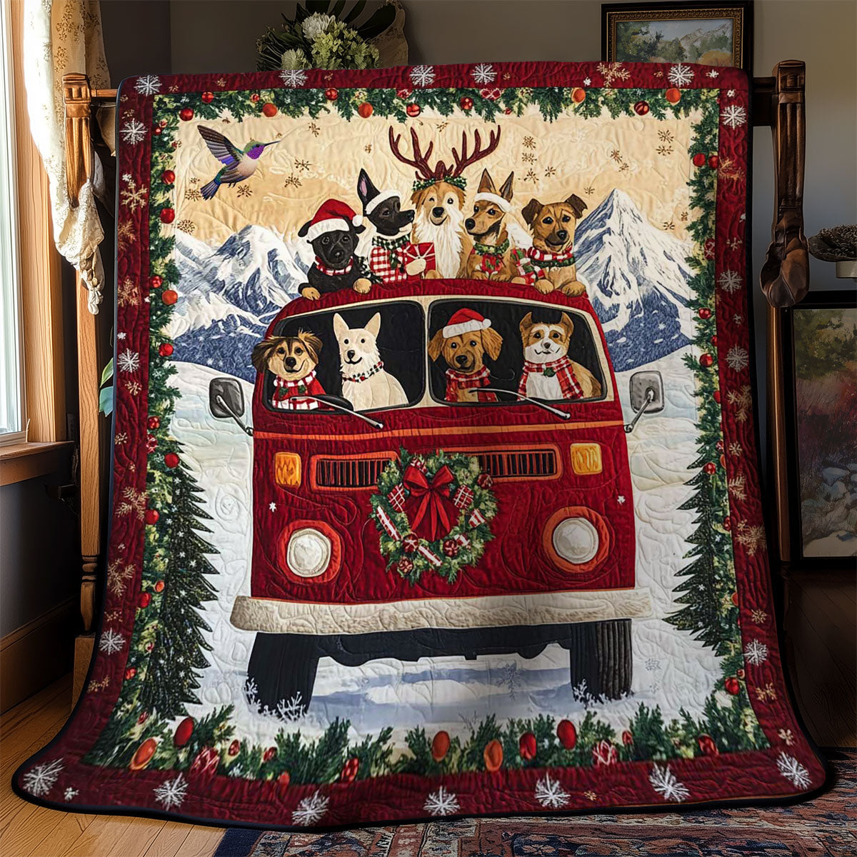 Jolly Dog Christmas Journey WN2510051CL Quilt