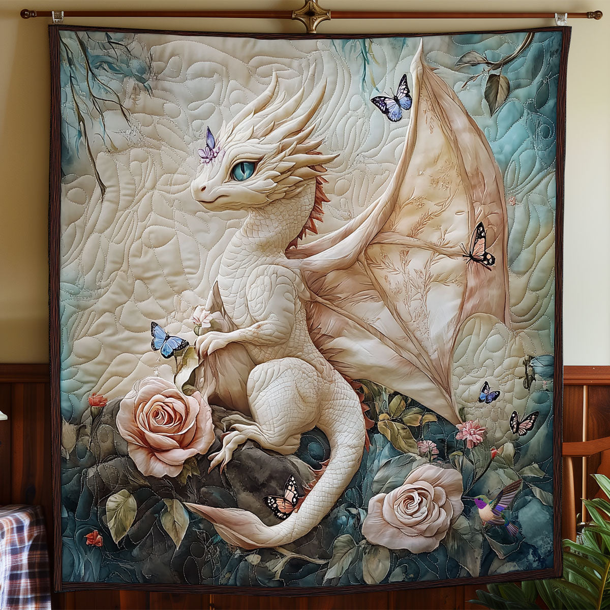 Rose White Dragon WY2011023CL Quilt