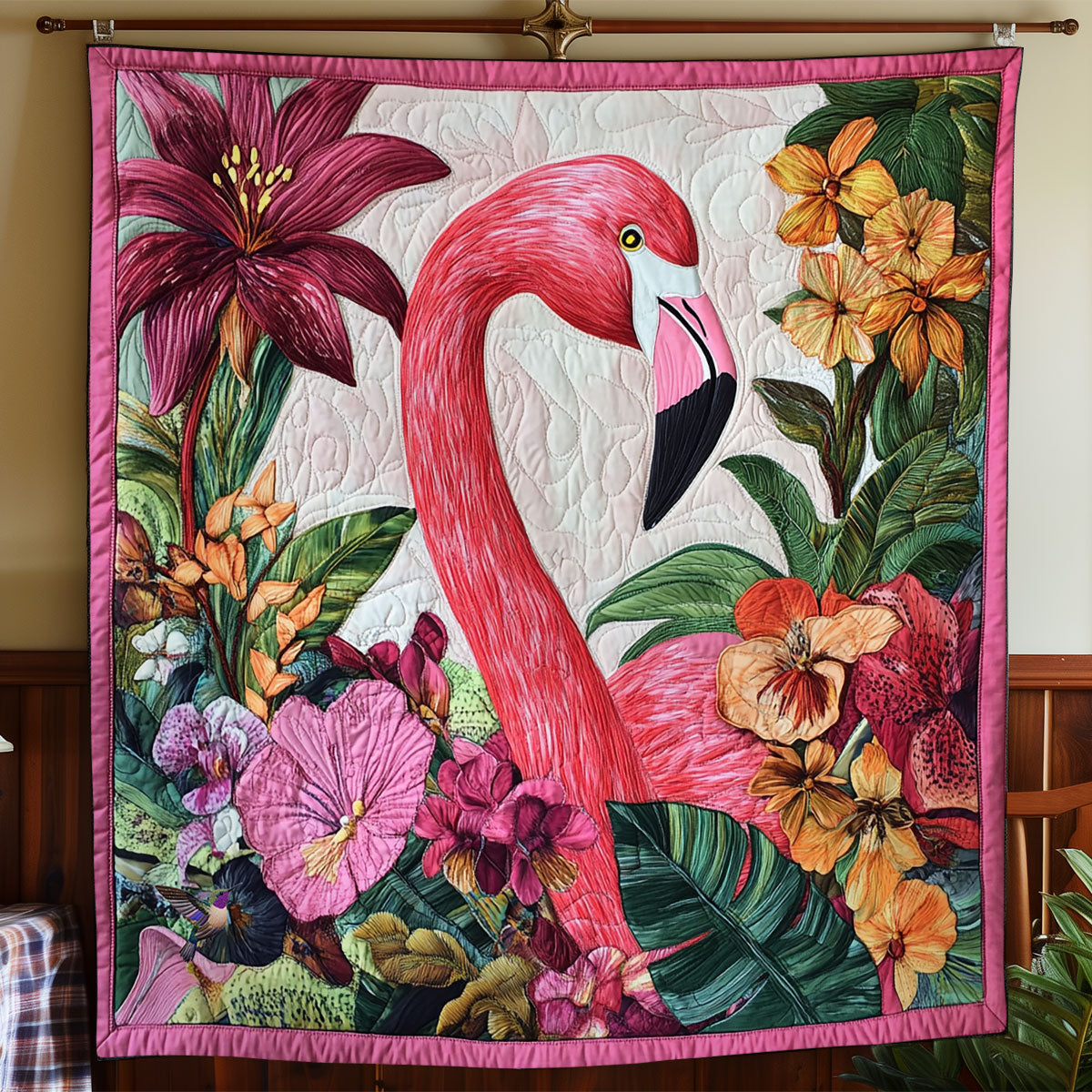 Abstract Flamingo WY1911070CL Quilt