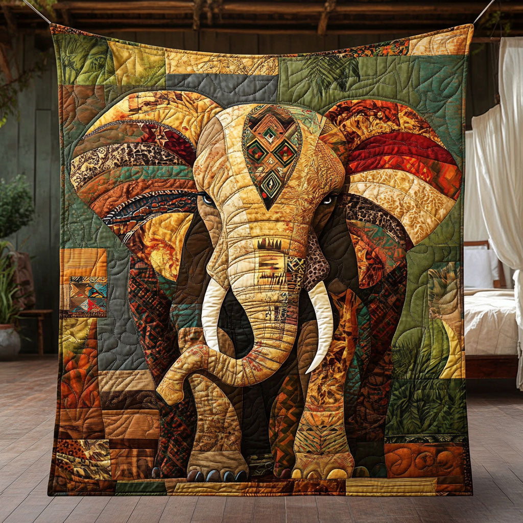 Majestic Elephant Mosaic WJ1812021CL Quilt