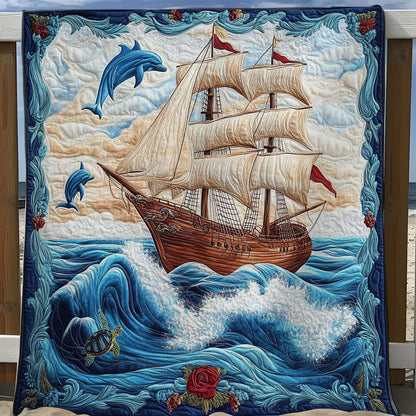 Sailboat And Dolphin WY0912029CL Quilt