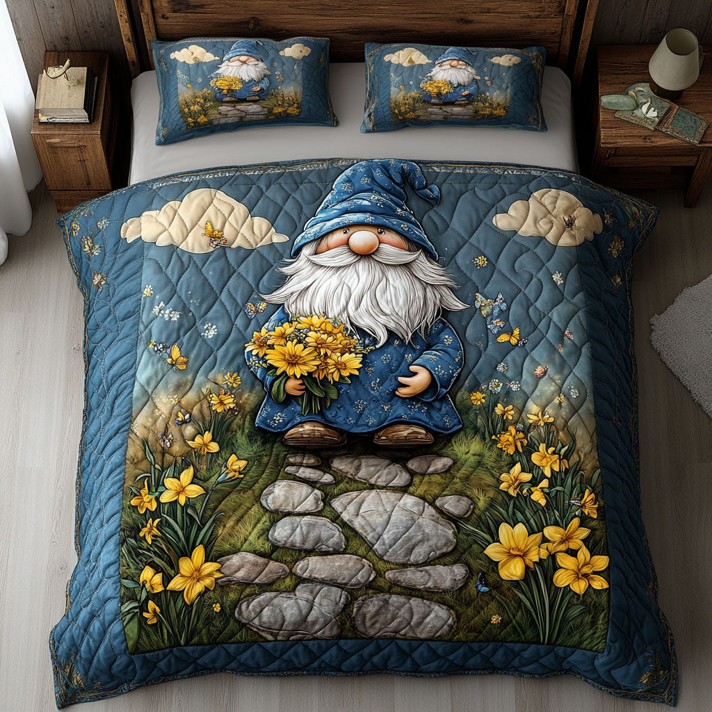 Gnome And Yellow Flower WY1302086CL Duvet Cover Set