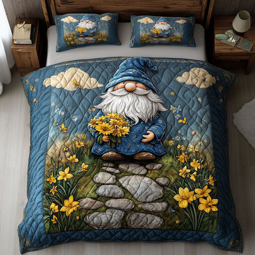 Gnome And Yellow Flower WY1302086CL Duvet Cover Set