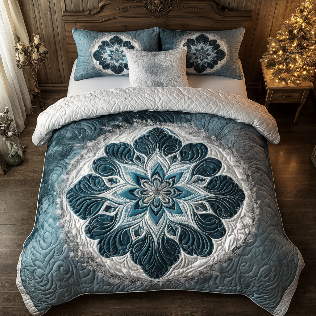 Mystic Teal Flower  Bloom WY0201024CL Duvet Cover Set