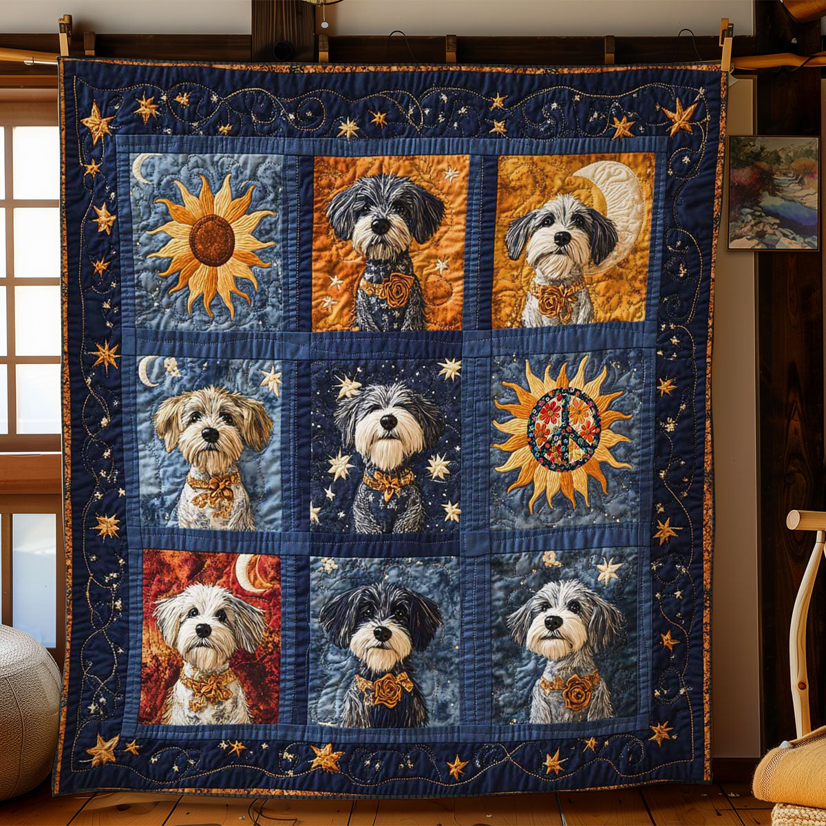 Celestial Miniature Schnauzer WN1411049CL Quilt
