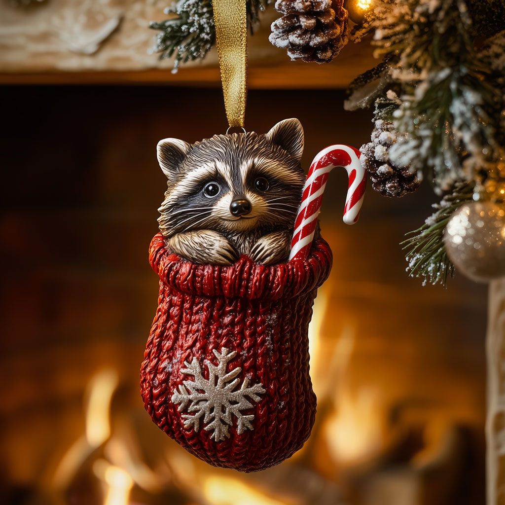 Stocking Raccoon LT2110020CL Christmas Ornament