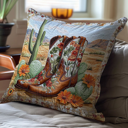 Cactus Cowboy Boots WY1612133CL Quilt Pillow Case