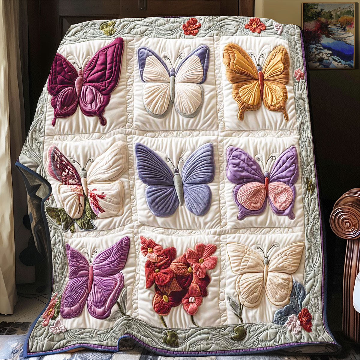 9 Colorful Butterfly WP0701001CL Quilt