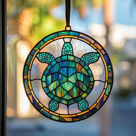 Turtle WJ1811049CL Stained Glass Suncatcher