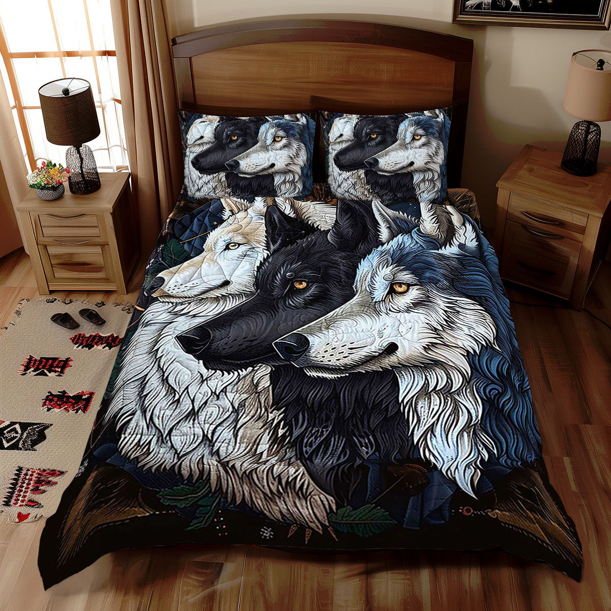 Native American Wolf WJ0710032CL Duvet Cover Set