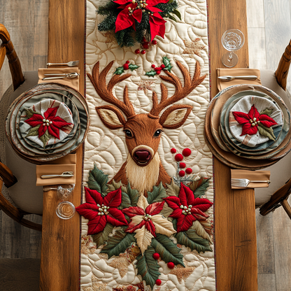 Christmas Reindeer XR2609016CL Quilted Table Runner