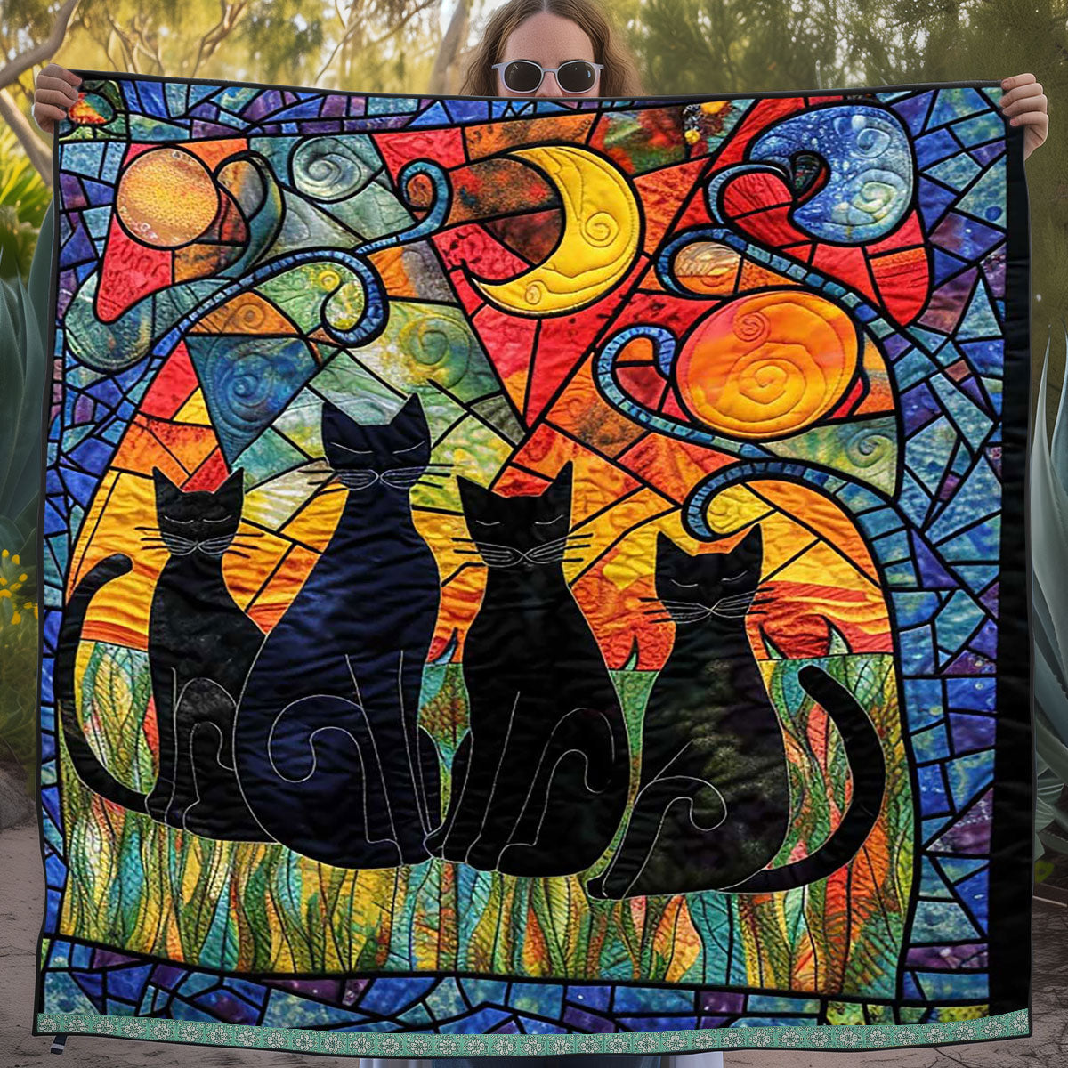 Whimsy Cat Family WJ2409027CL Quilt