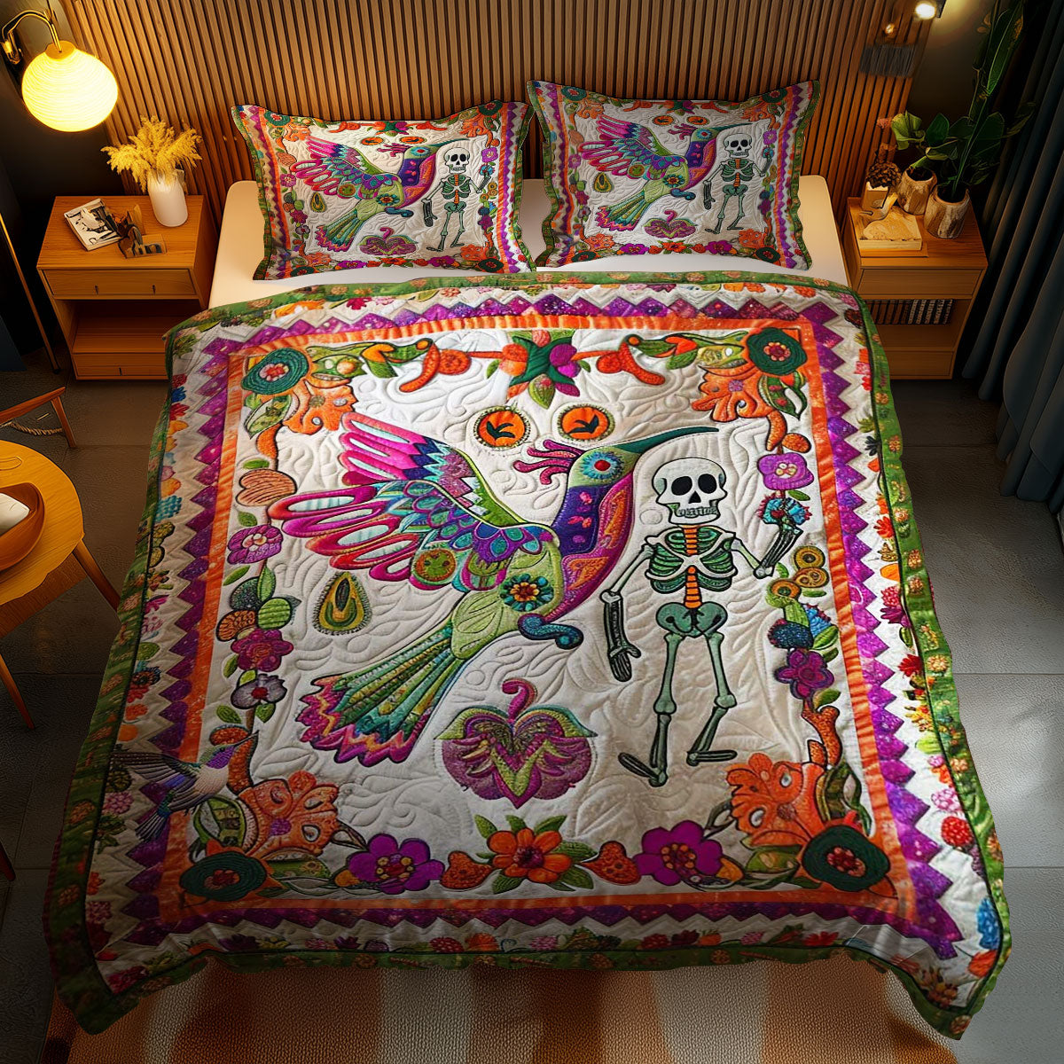 Skeleton Hummingbird Love WN2110109CL Duvet Cover Set