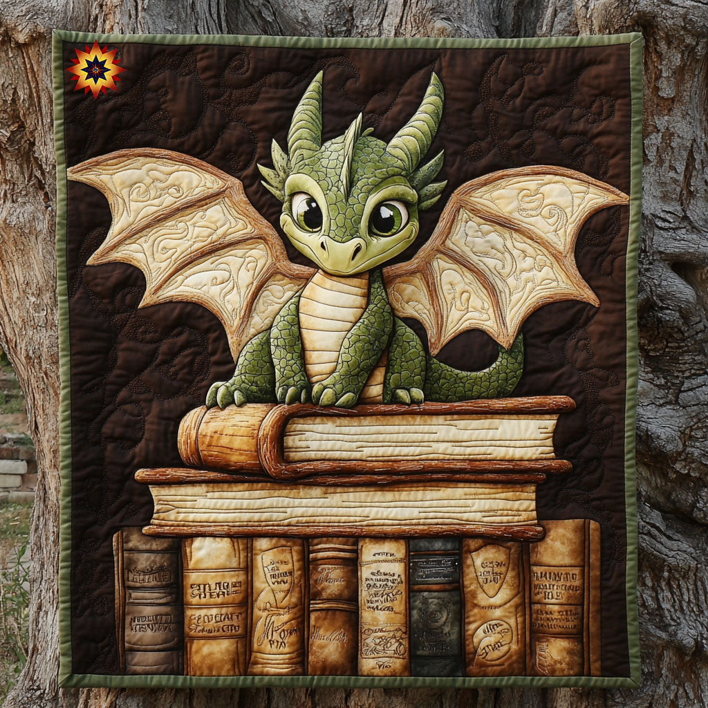 Green Dragon And Book WY2111008CL Quilt