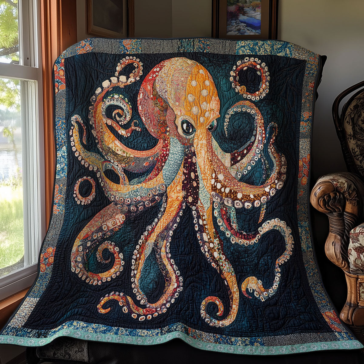 Octopus Orange WX0212035CL Quilt
