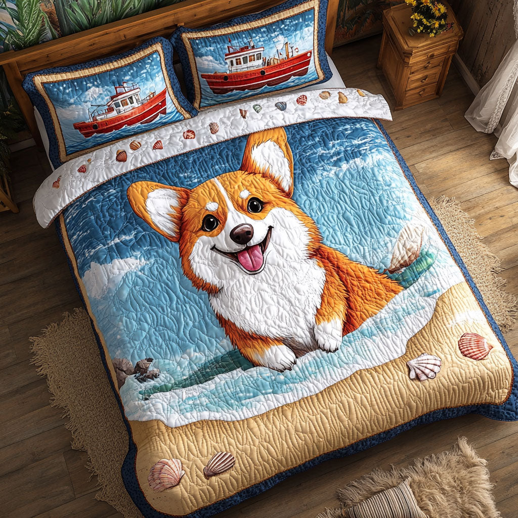 Corgi Summer Beach WT0703076CL Duvet Cover Set