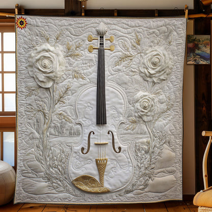 White Flower Violin WY2012068CL Quilt