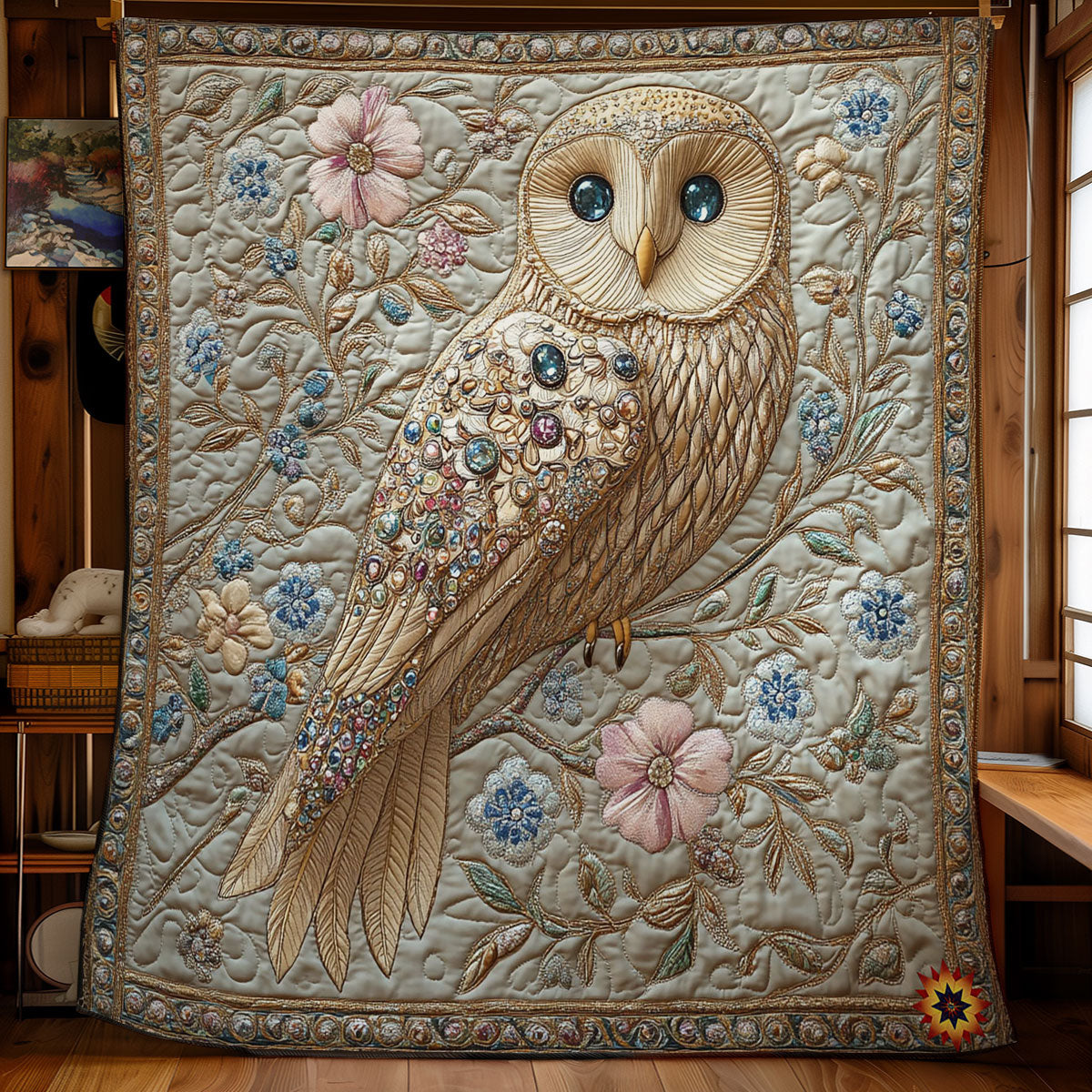 Enchanted Jewel Owl WY2612011CL Quilt