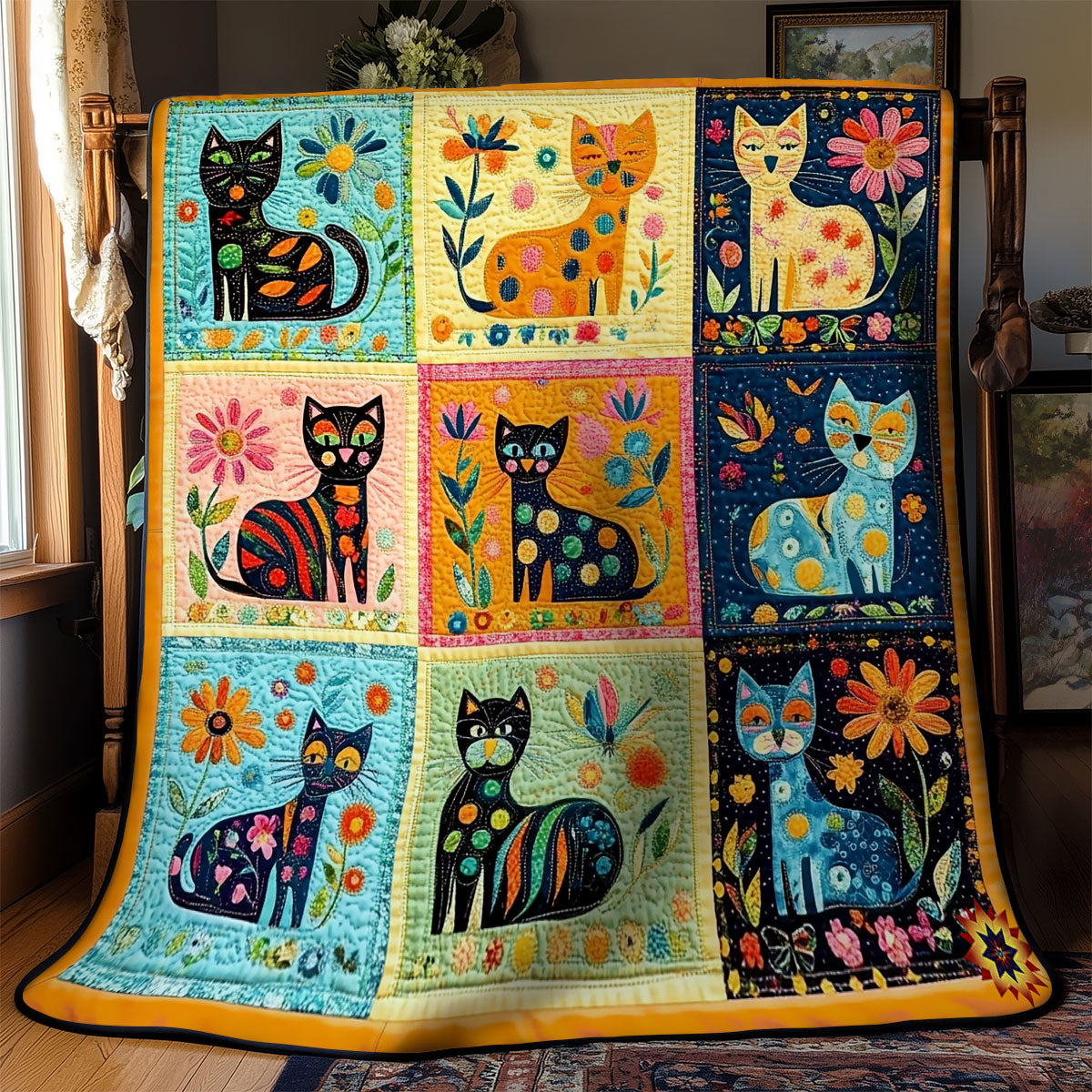 Abstract Cat WY1411012CL Quilt