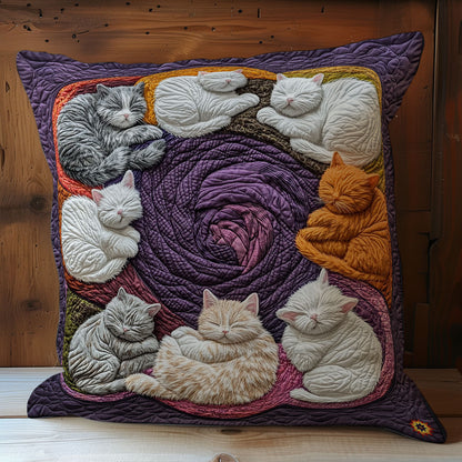 Yarn Flower Sleeping Cat WY0911046CL Quilt Pillow Case