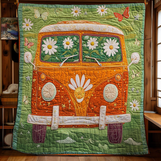 Orannge Van In Flower WY1202133CL Quilt
