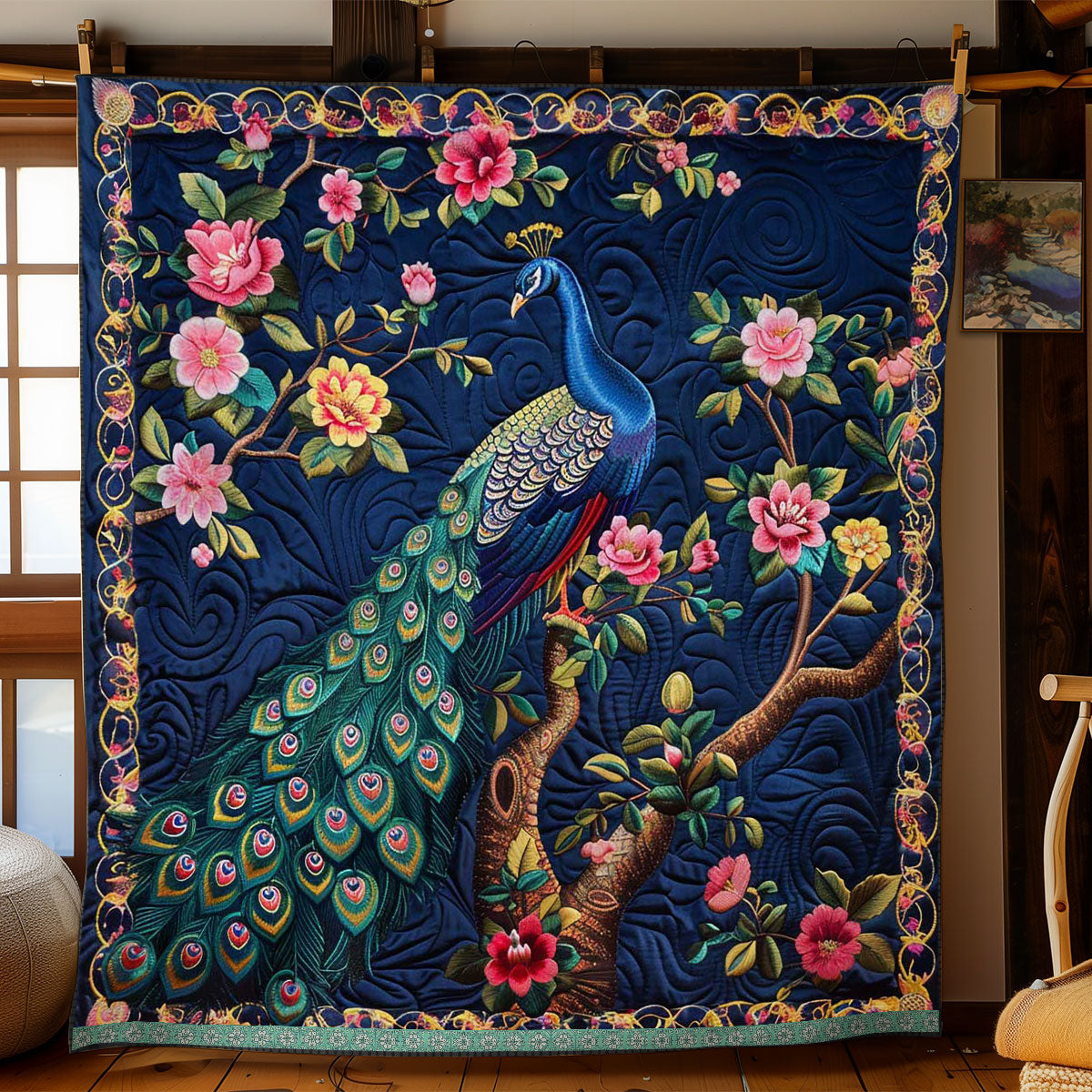 Flower Peacock WJ2309010CL Quilt