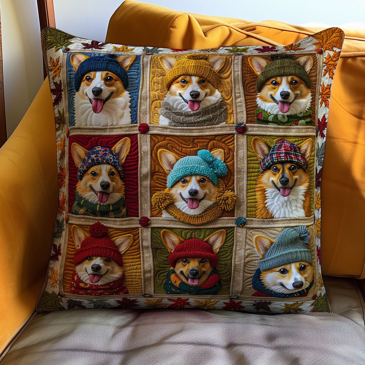 Cute Corgi WJ1109037CL Quilt Pillow Case