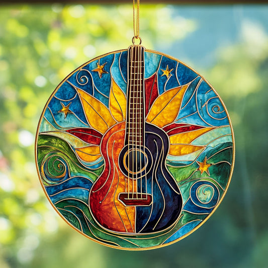 Mystic Sunflower Guitar WY2202183CL Suncatcher