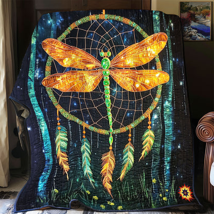 Golden Dragonfly Dreamcatcher WY0312034CL Quilt