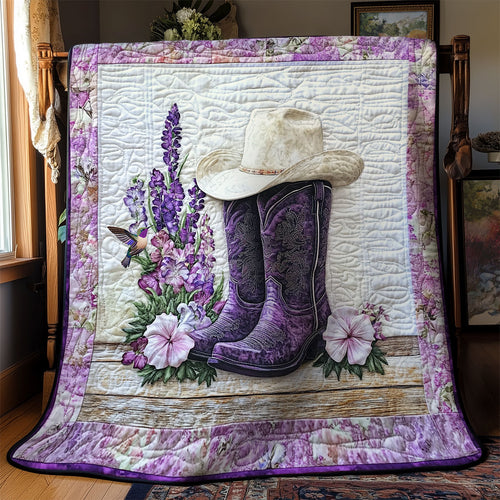 Purple Cowboy Boots WY0611027CL Quilt