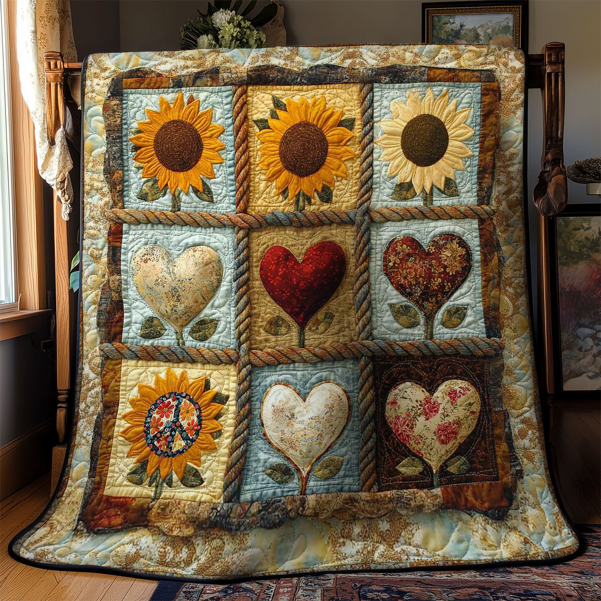 Heart And Petals WN2211026CL Quilt