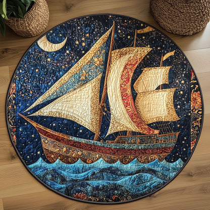 Sailing Through The Stars WJ2103075CL Quilted Round Mat