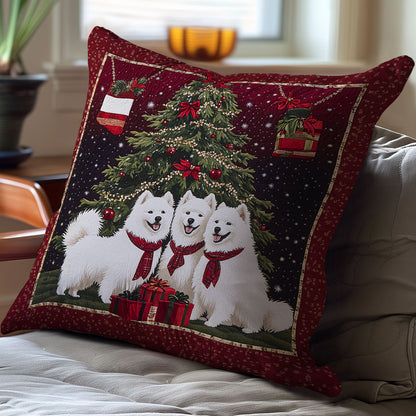 Christmas Samoyed WJ0411033CL Quilt Pillow Case