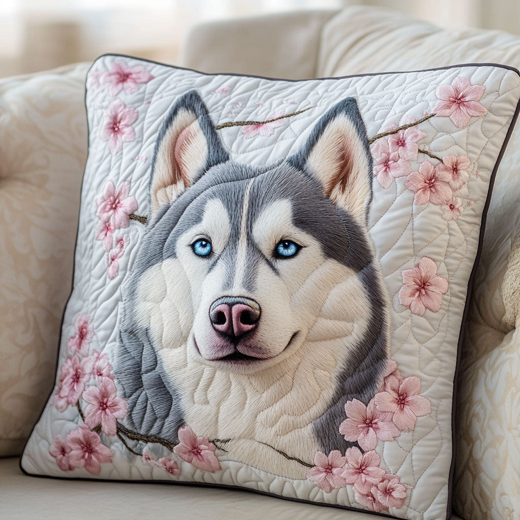 Siberian Husky Cherry WT1403046CL Quilt Pillow Case