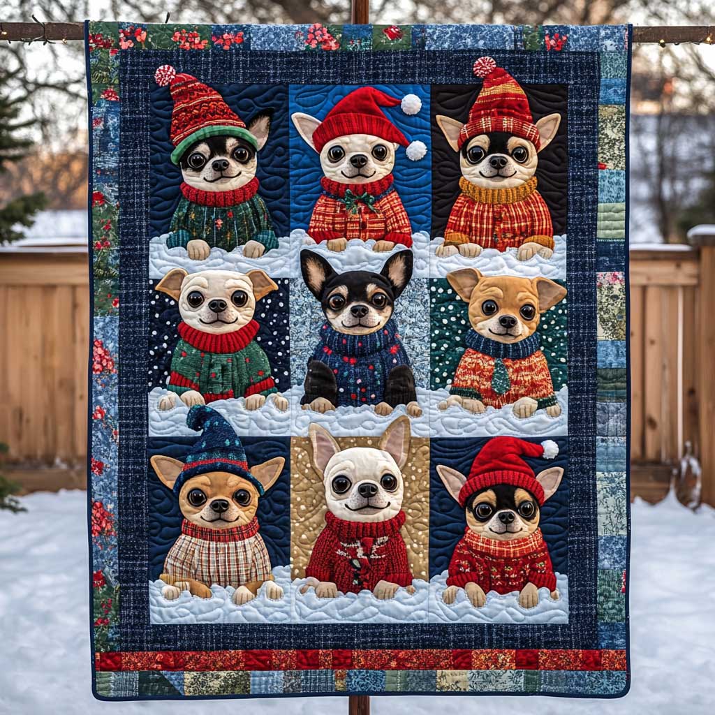 Chihuahua Cozy Red WN2709170CL Quilt