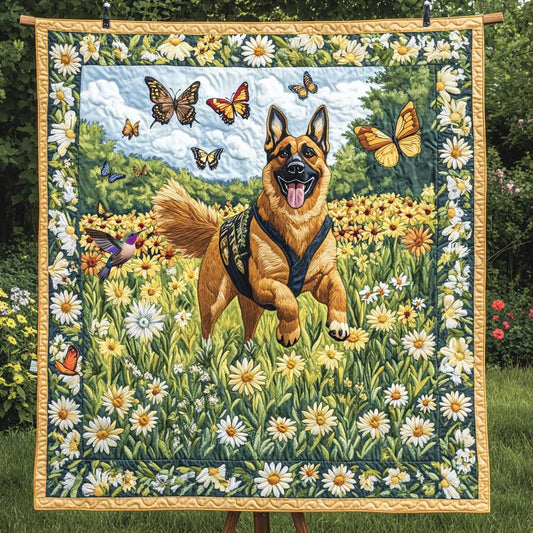 German Shepherd Sunlit Fields WN0410037CL Quilt