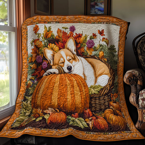 Corgi Thanksgiving WY1911081CL Quilt