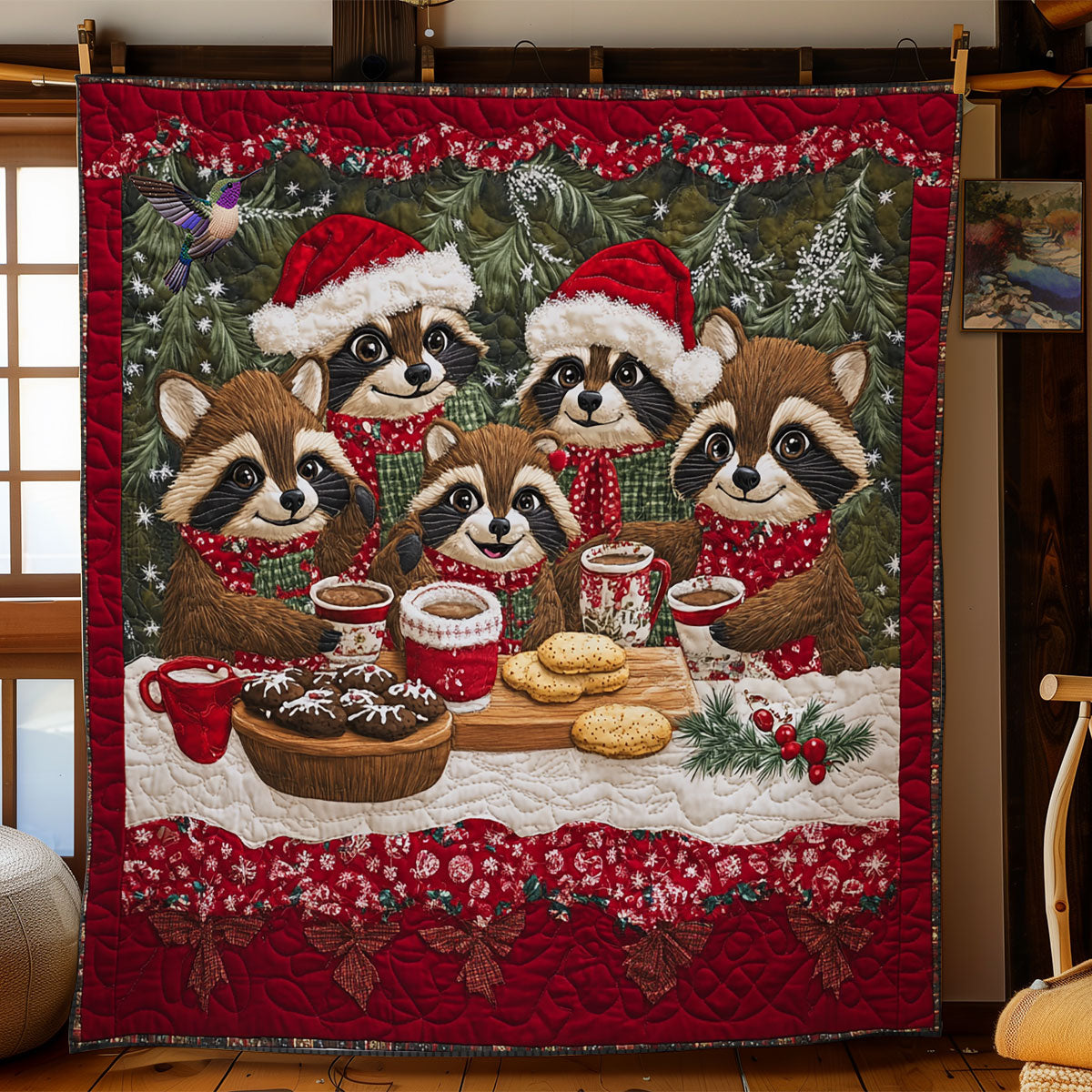 Family Raccoon WY1311023CL Quilt