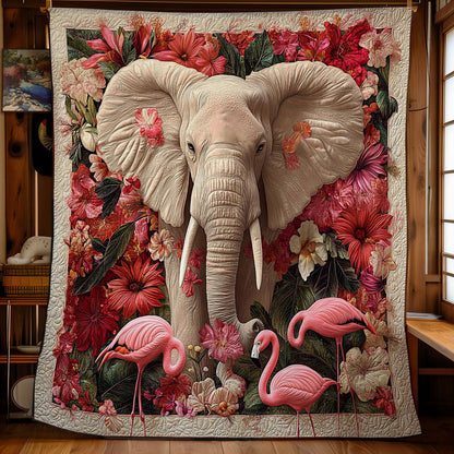 Flamingo And Elephant WY0202018CL Quilt