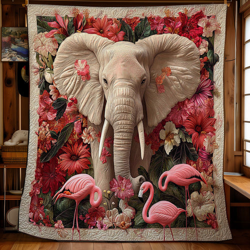 Flamingo And Elephant WY0202018CL Quilt