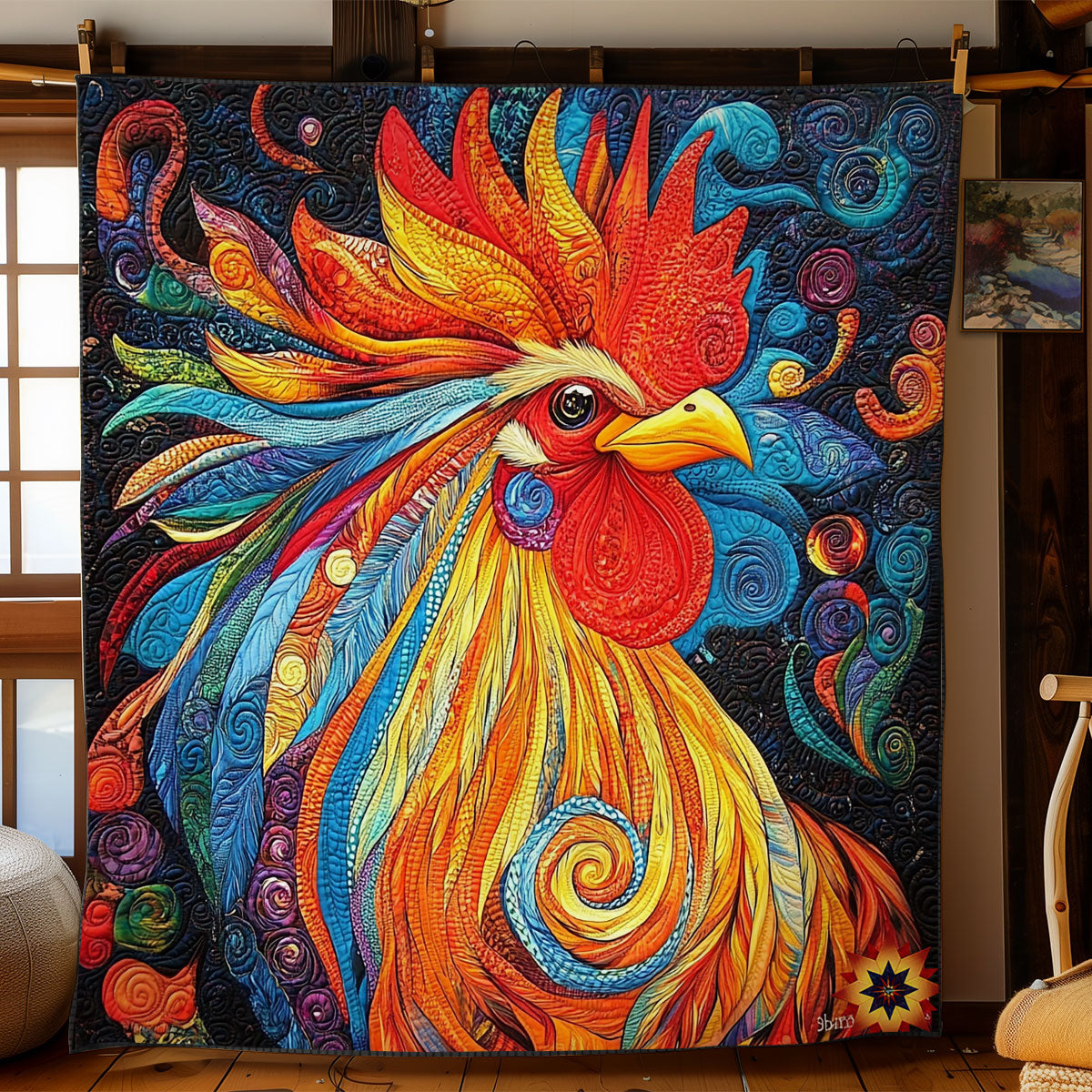 Rooster WY2111038CL Quilt
