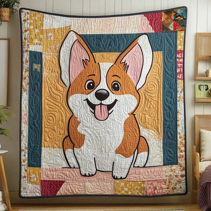 Cute Corgi Snuggles WN1010023CL Quilt